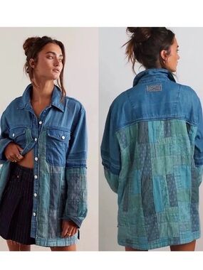 NWOT FREE PEOPLE We The Free Heritage Quilted Shirt SZ: L
